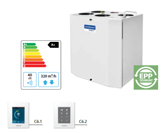 Rotacinis rekuperatorius Komfovent Domekt-R-300-V nuotrauka